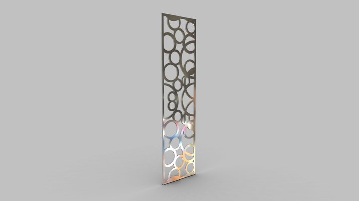 Panel de acero cortado con láser 8 3D Model