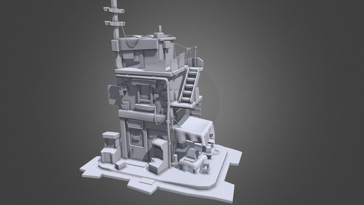 Low Poly Stylized House 3D Model