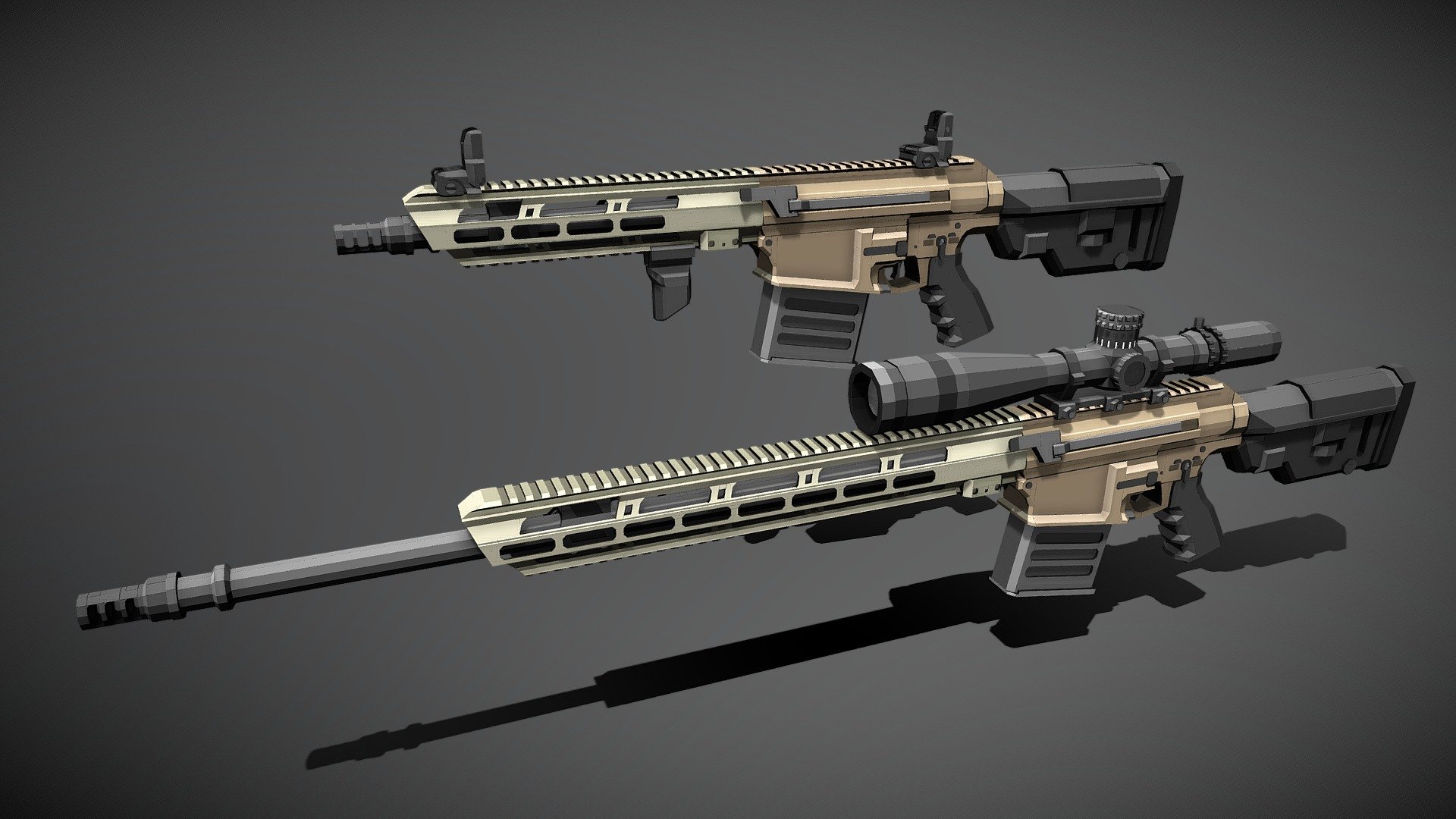 Low-poly Mk-18 .338 - 3D model by soret15 [8da7d87] - Sketchfab