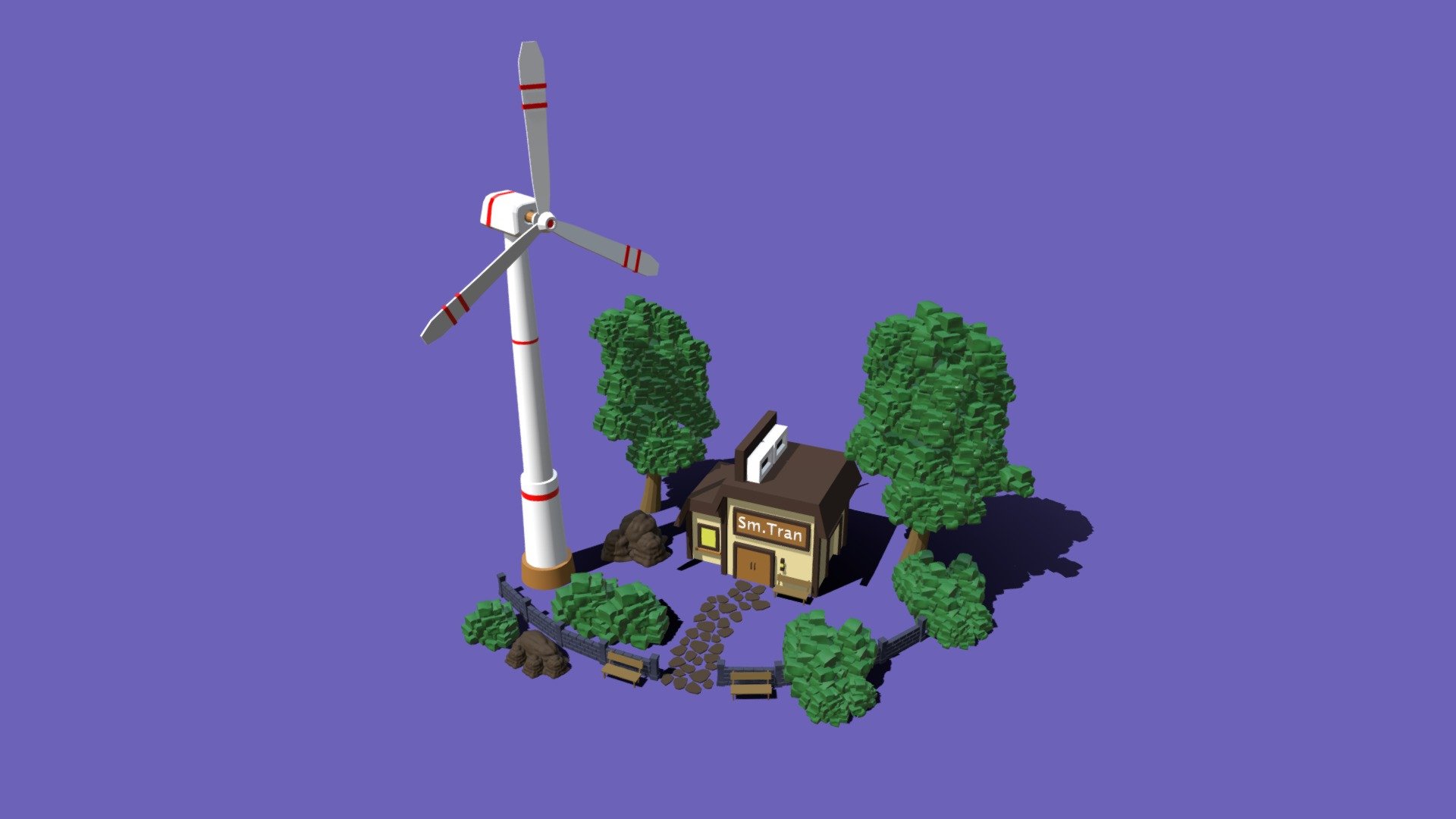 Wind Mill And House