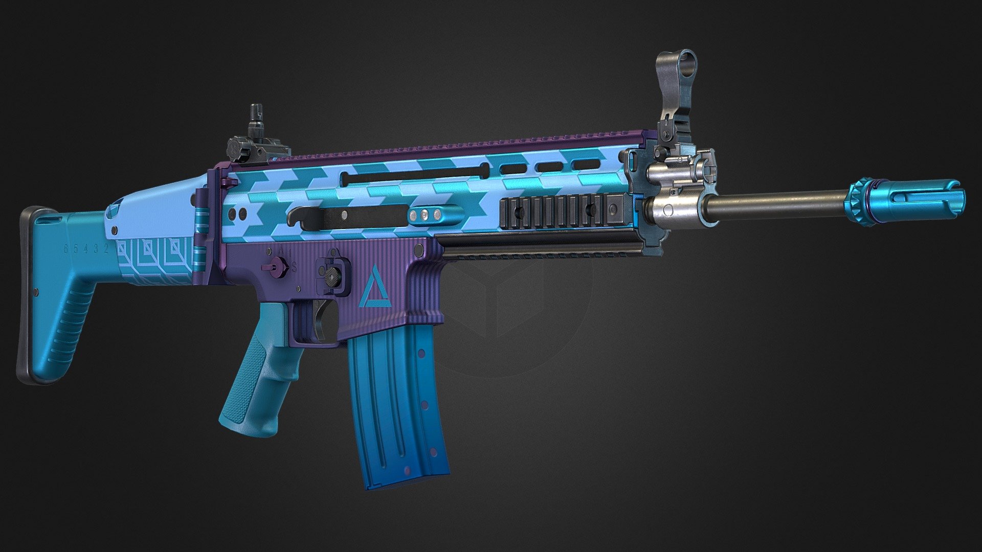 FN SCAR | Neon Horizon - 3D model by Andrew Kmet (@andrewkmet) [8da9dc0 ...