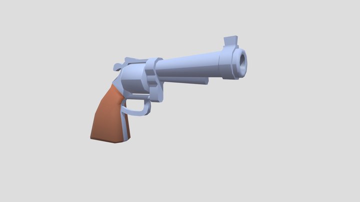Cartoon Stylized Revolver 3D Model