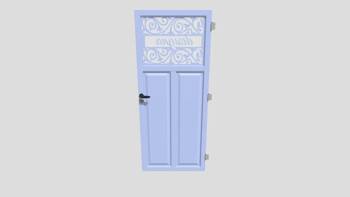 WC deur - Designa raamwerk 3D Model