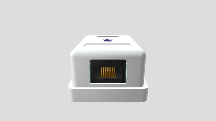 單孔迷你資訊盒-白色 1port Mini Mount Box-WH 3D Model