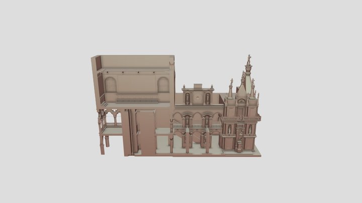 Doge's Palace Stair & Courtyard Facade 3D Model