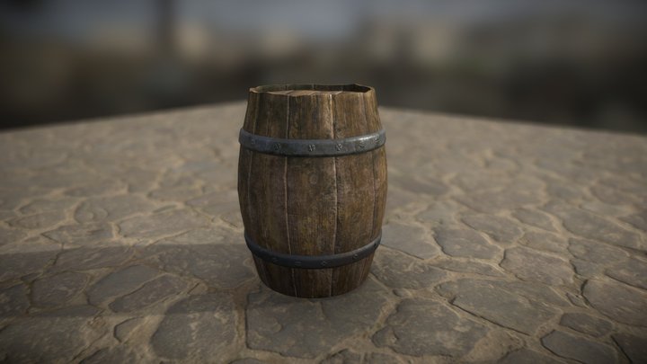 Pirate Barrel 3D Model