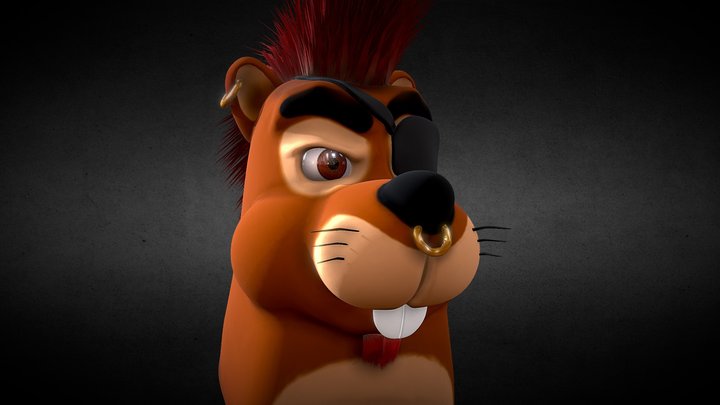 Jack the Punk Beaver 3D Model