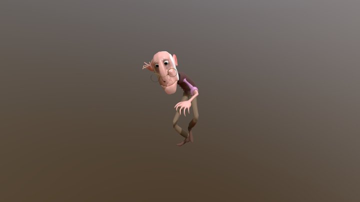 Cartoon Old Man Rigged Game Ready Low Poly 3D Model