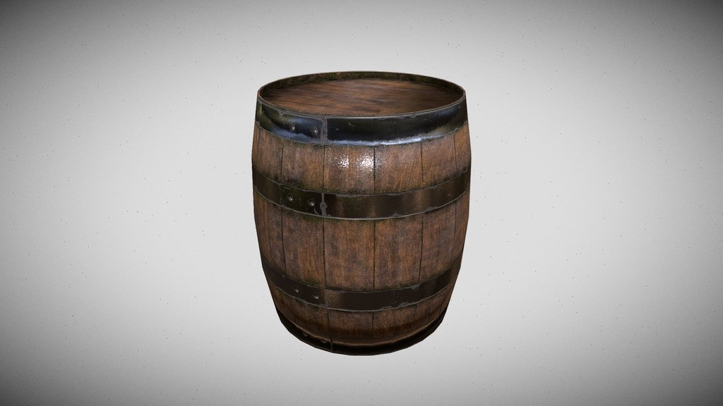 Old Wooden Barrel With Metal Fittings