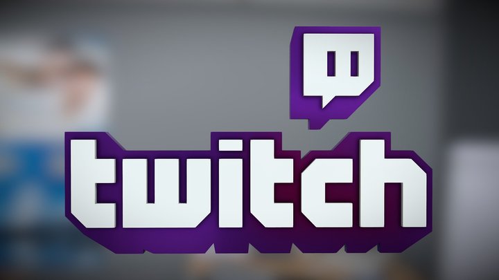 TwitchTV 3D Logo 3D Model