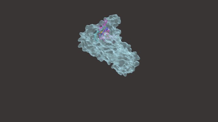 SARS-CoV-2 PLpro and VIR250 inhibitor 3D Model