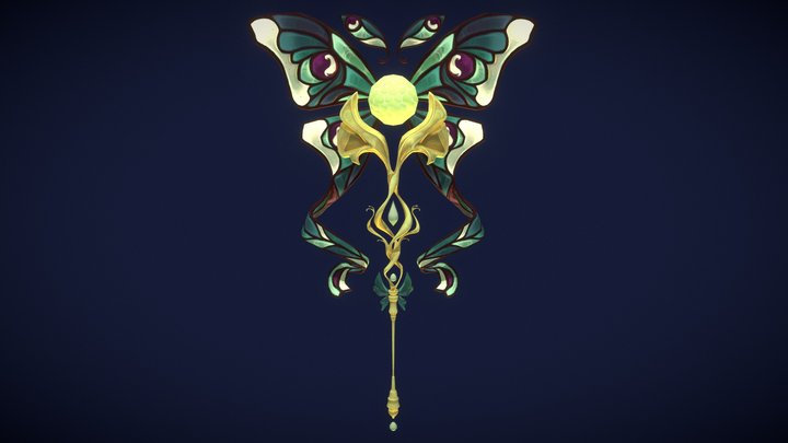 Butterfly Staff 3D Model