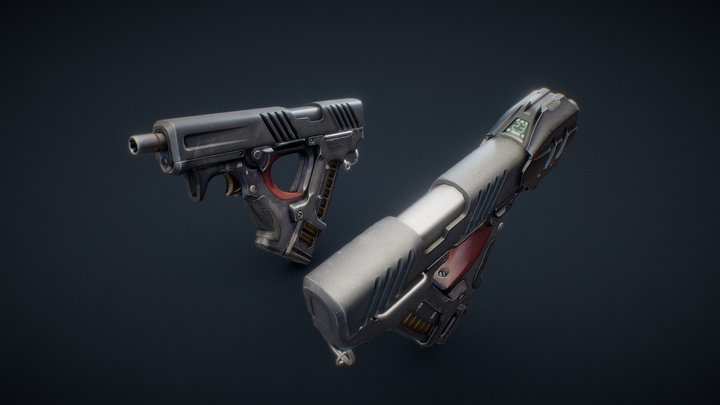Cyberpunk pistol 3D Model