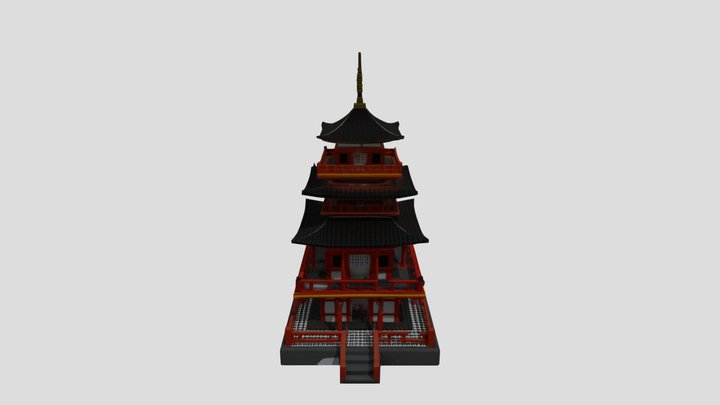 Traditional Japanese Pagoda 3D Model 3D Model