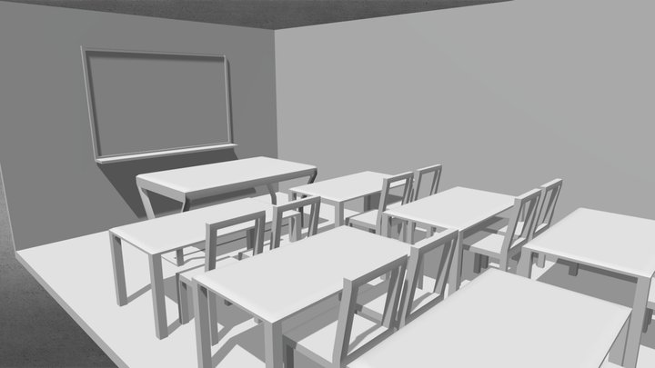 Simple low-poly 3d Classroom 3D Model