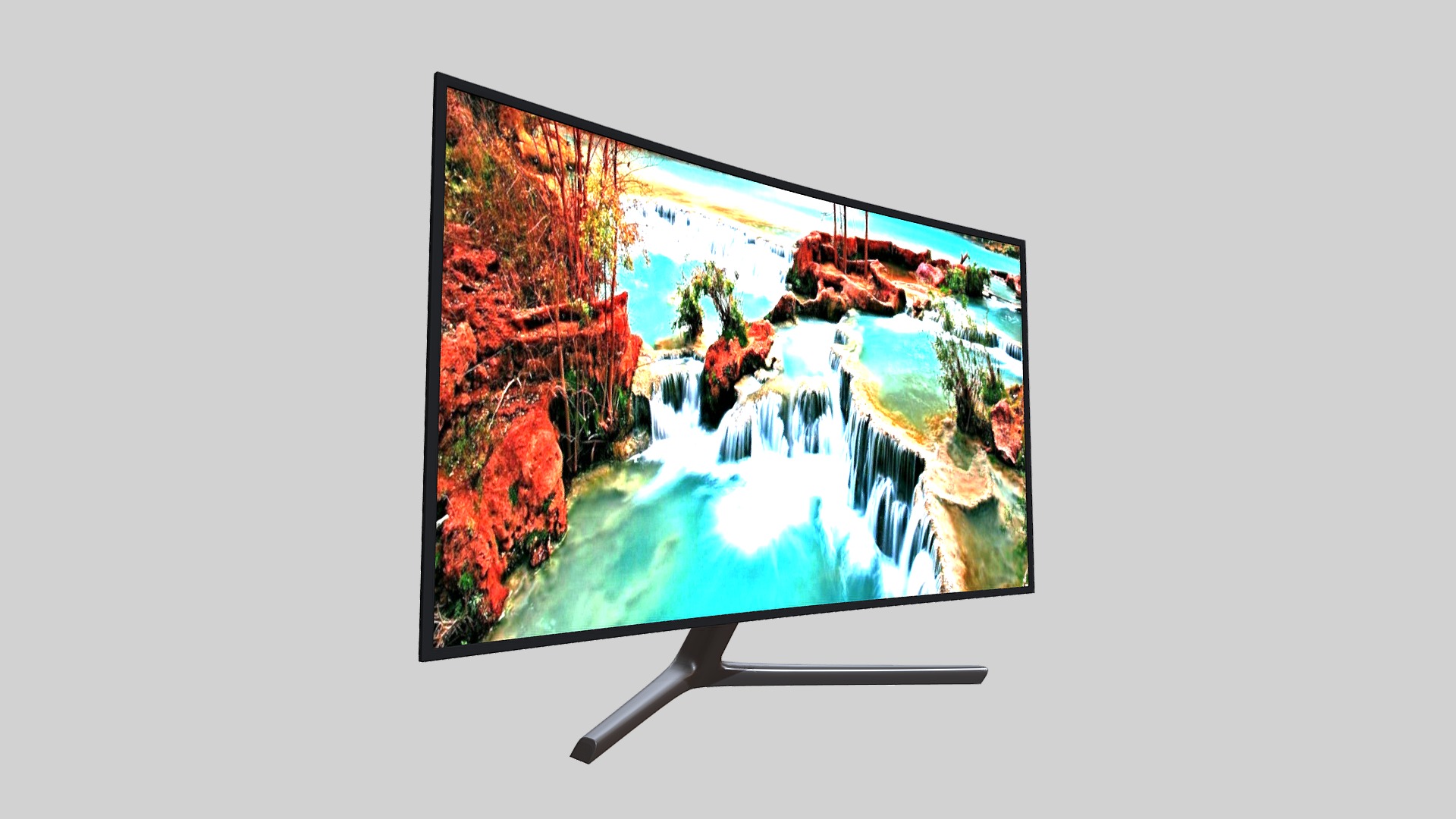 3D model LCD TV - This is a 3D model of the LCD TV. The 3D model is about a computer monitor with a picture of a beach and trees.