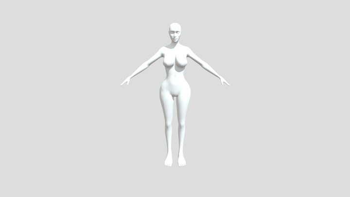 Free Female Body Retopolized 3D Model