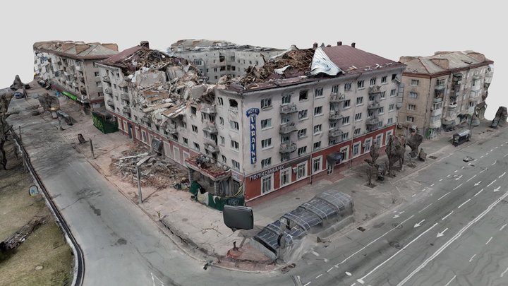 Destroyed Hotel "Ukraine" 3D Model