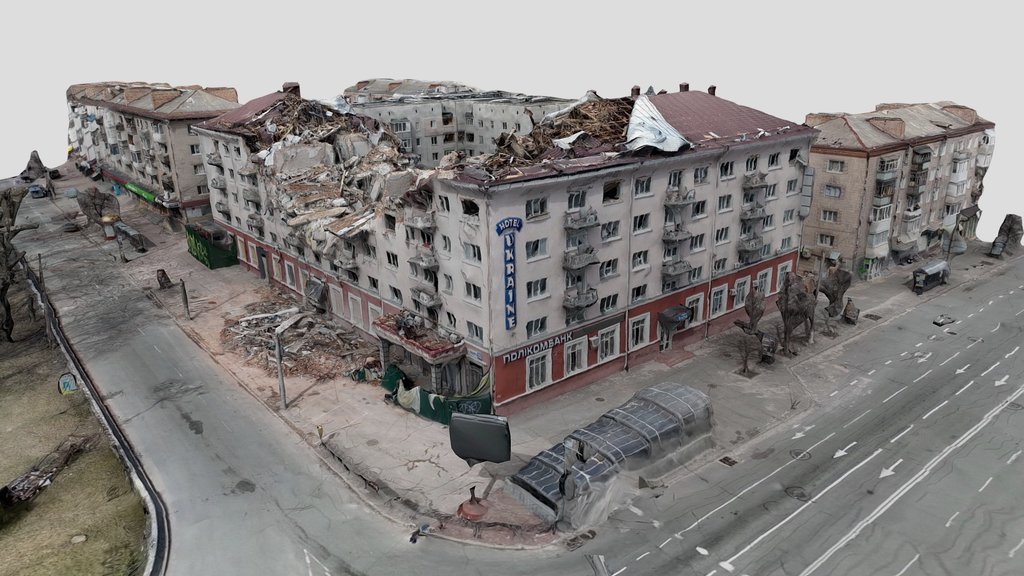 Destroyed Hotel "Ukraine"