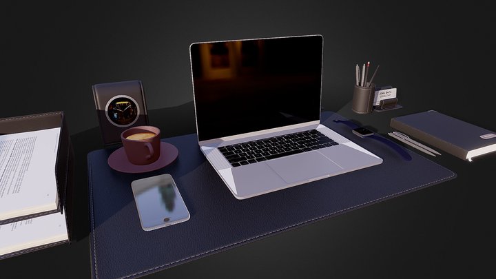 mac book desk 3D Model