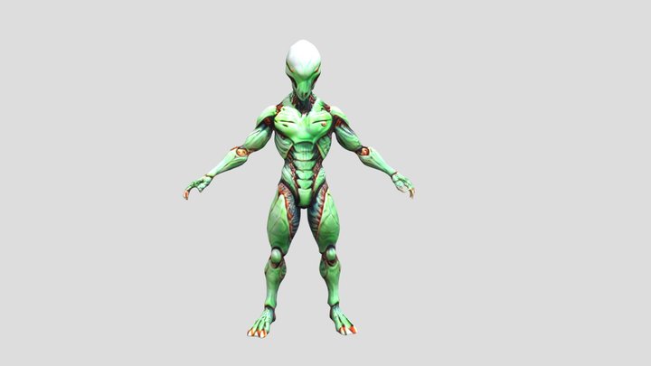 Green Alien 3D Model