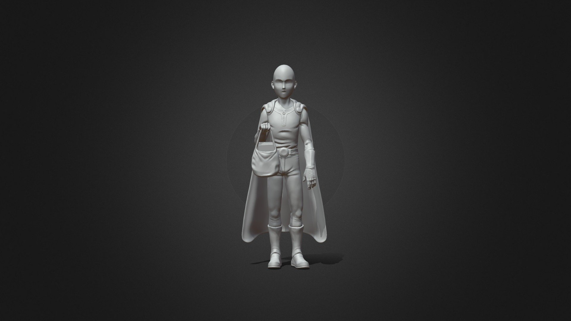 Saitama One Punch Man for 3D printing.