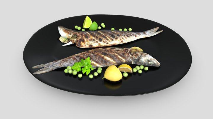 Grilled Whole Fish 3D Model