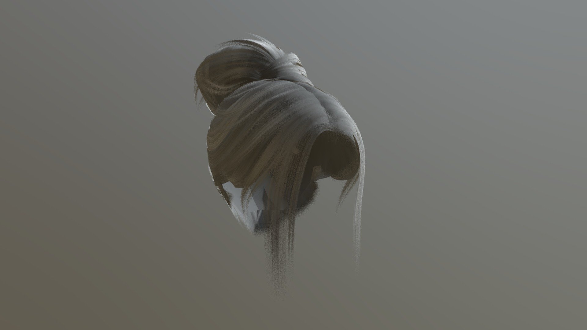 High Bun With Bangs (With Bones) — Sketchfab embed 3D viewer