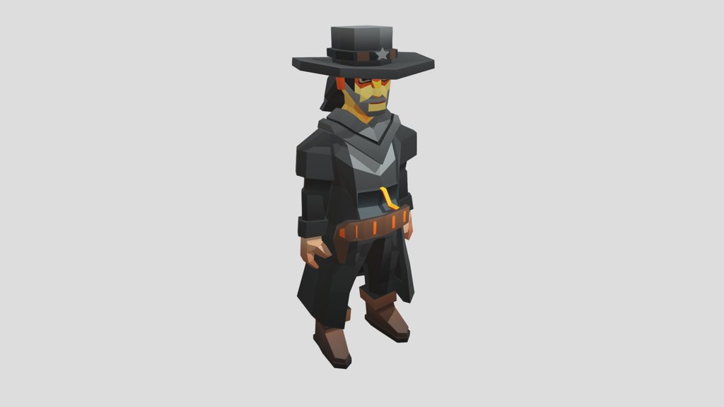 Low Poly Sheriff - Wild West Character