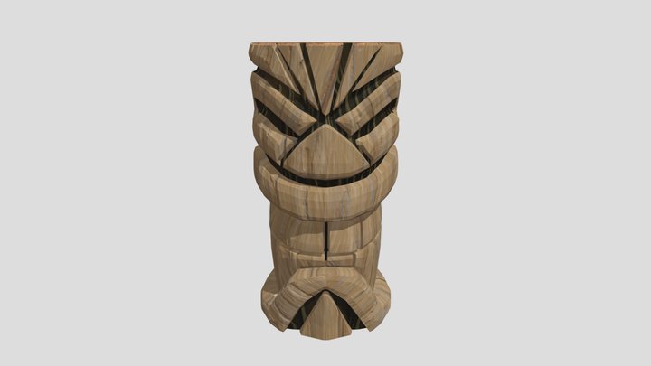High Poly Tiki Head 3D Model