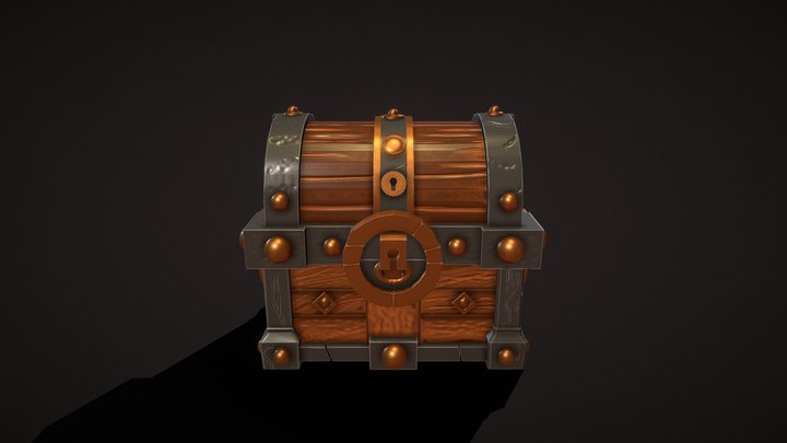 Cofre estilizado medieval 3D Model