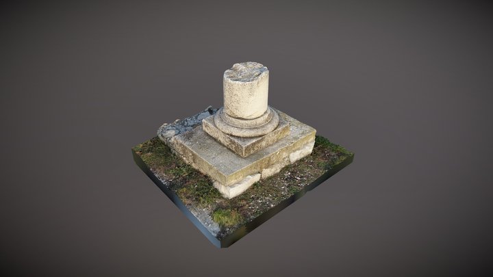 Roman style pillar ruin in Budapest, Hungary 3D Model