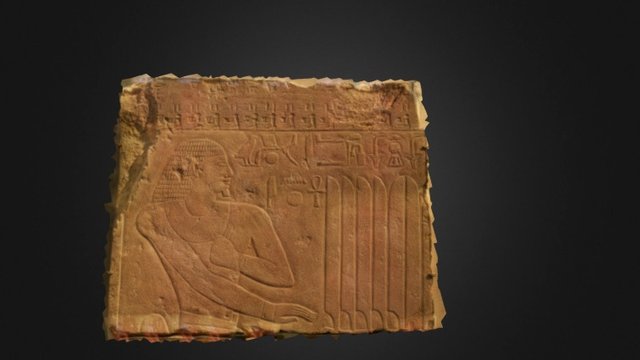 Fragment of stela/false door (behind a glass). 3D Model