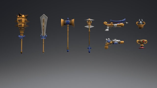 Weapons of character -Paladin 3D Model