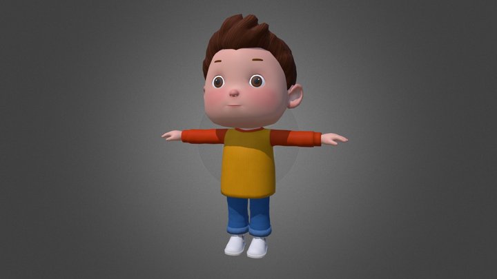 cartoon boy child kid 3D Model