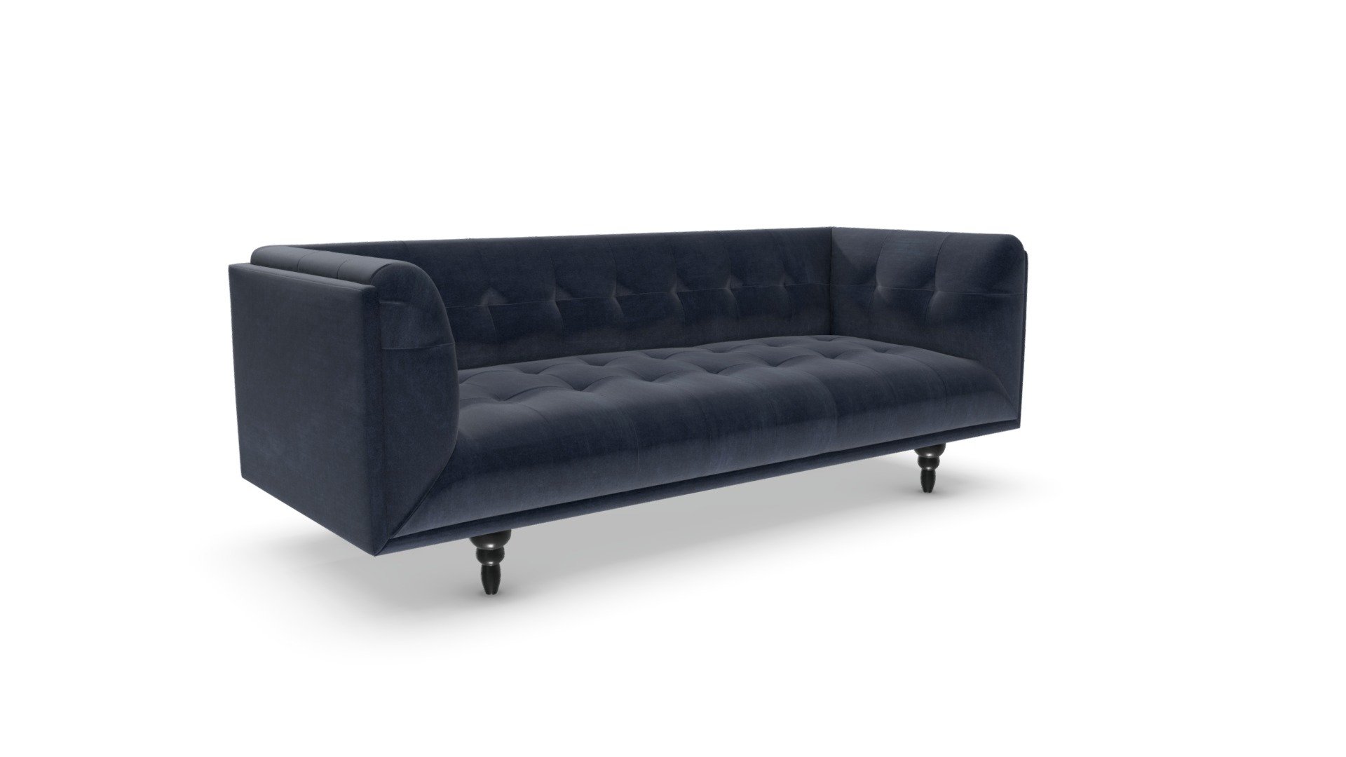 Connor 3 Seater Sofa, Navy Cotton Velvet