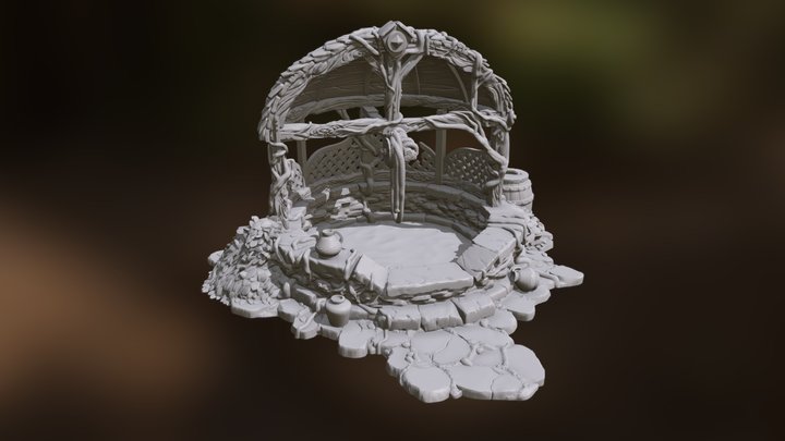 Fantasy Well ~ 3D Printable Mini for Tabletop 3D Model