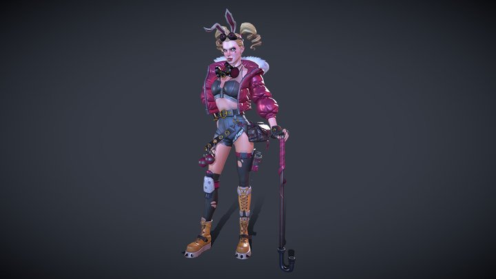 Harley-Style Girl 3D Model