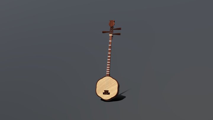 Cheun Kam / Qinqin 秦琴 (Cantonese lute / banjo) 3D Model