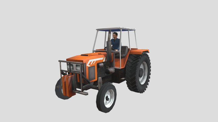 Tractor Fiat 480 Low Poly Model 3D Model