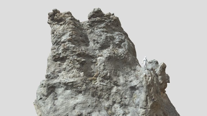 Big Mountain Peak Cliff Rock Boulder Drone Scan 3D Model