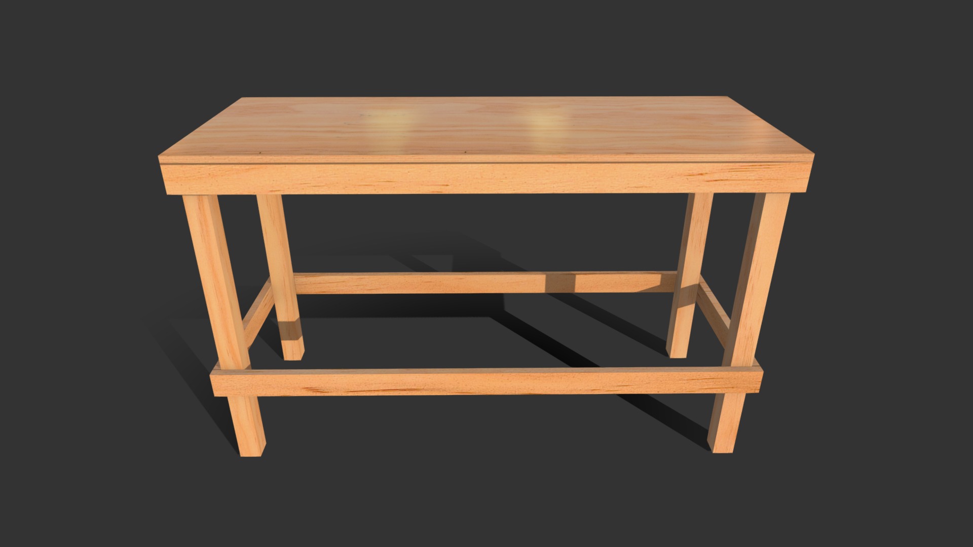 3D model Table – Pine and ply construction site element - This is a 3D model of the Table - Pine and ply construction site element. The 3D model is about a wooden table with a black background.