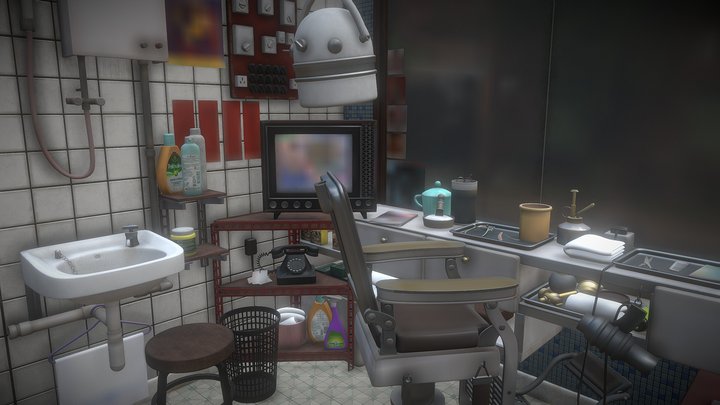 Environment Modeling-Hong Kong Hair Salon (Sem3) 3D Model