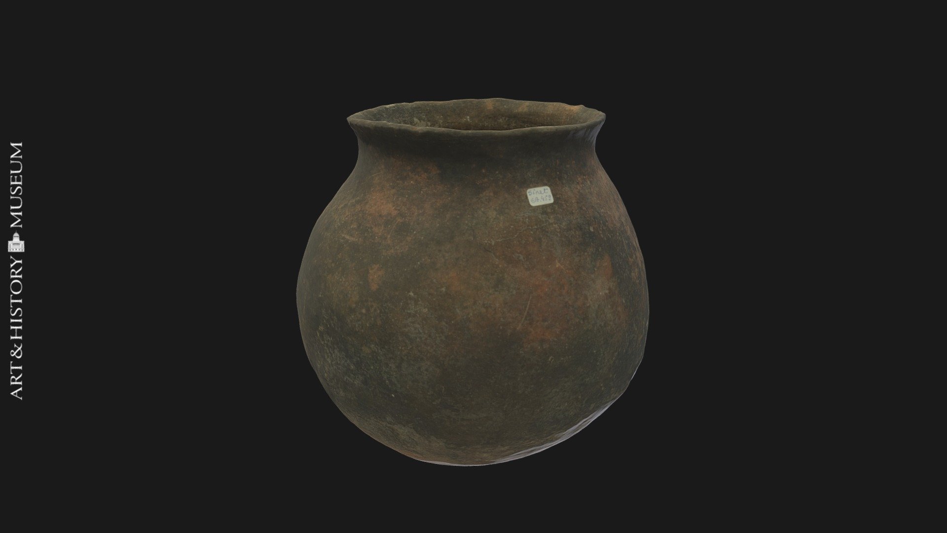 Egg-shaped pot with small opening & flaring rim