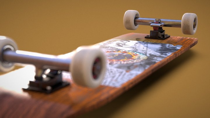 Skateboard [ Globe: DOWN IN FLAMES ] 3D Model