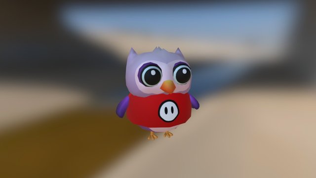 Cute Low Poly Owl 3D Model