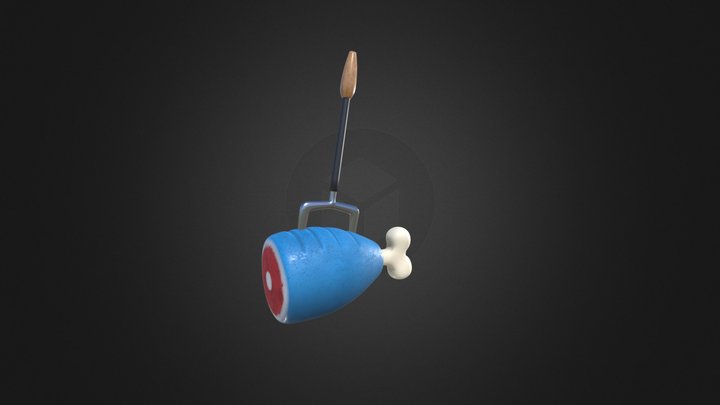 Fork in ham 3D Model