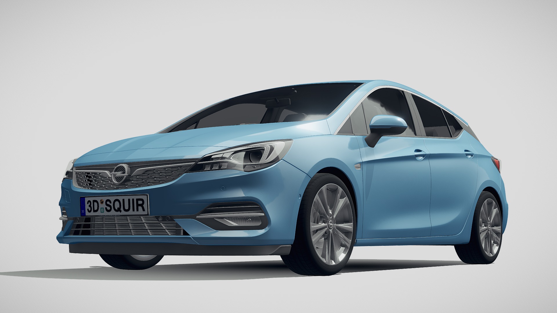 3D model Opel Astra 2020 - This is a 3D model of the Opel Astra 2020. The 3D model is about a blue car with a white background.