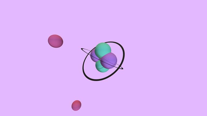 Helium atom 3D Model
