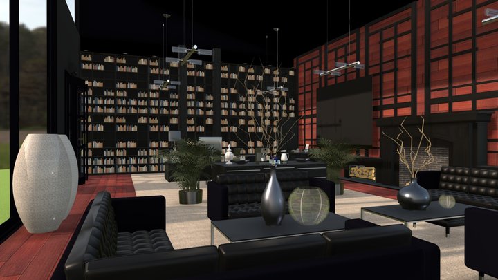 HOUSE BLACK - OFFICE SPACE 3D Model
